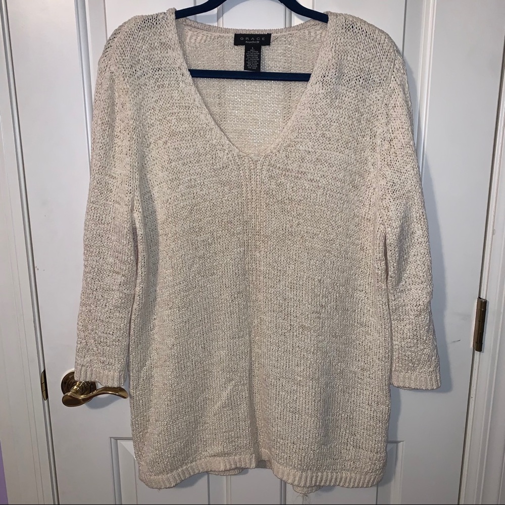 Cream knit oversized sweater